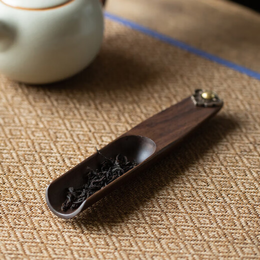 Xi Yuanji walnut tea spoon and tea shovel solid wood tea set Liujunzi walnut Ruyi tea spoon