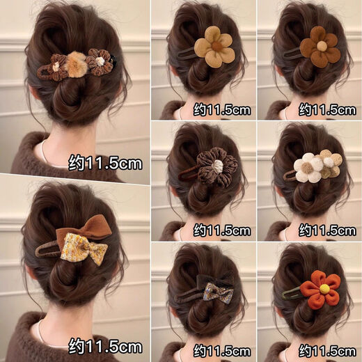 Autumn and winter flower duckbill clip for women 2025 new style large hairpin for the back of the head, high-end one-word clip hairpin headwear Mu Xi 2 pieces