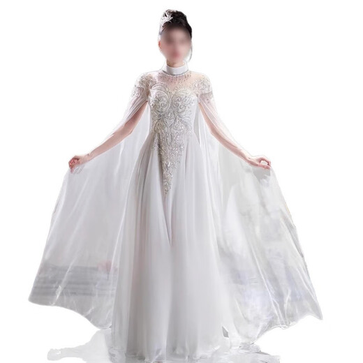 Timochi guzheng performance clothing Hanfu folk music performance dress Chinese style female white student art exam chorus fairy skirt long white L