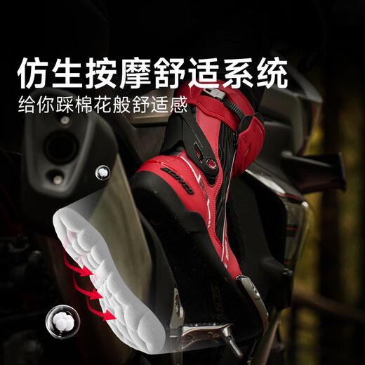 SCOYCO motorcycle riding shoes, anti-fall racing boots, wear-resistant, non-slip, breathable, protective motorcycle racing boots MR003-2 Haoyue White 42