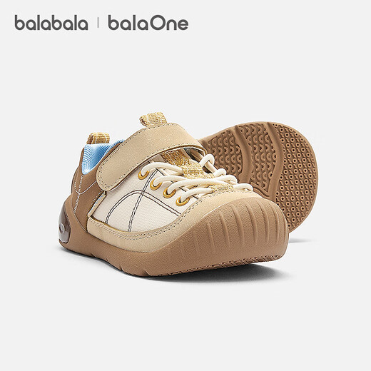 Bala Bala children's shoes baby stable shoes boys and girls shoes 2025 new spring and autumn shoes outdoor balaOne coffee color 00355 24 (foot length 14.3-14.7/inner length 15.7)