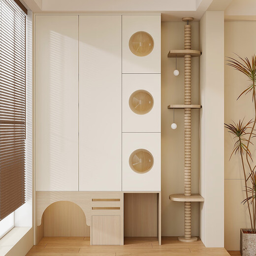 Quanyou (QUANU) Quanyou whole house customized balcony pet cabinet storage storage cabinet floor-standing integrated wall storage cabinet custom-made 629/ (the specific amount is subject to the design plan)