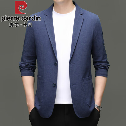 皮尔卡丹西装外套中年男士2025年春秋季新款西服商务上衣休闲西服夹克男 米白色 4XL 195