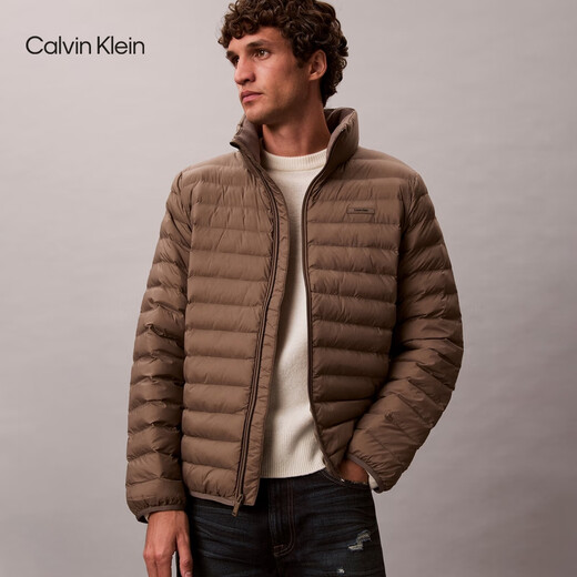 Calvin KleinJeans autumn and winter men's business casual youth commuter ck thin stand-up collar rib quilted cotton jacket