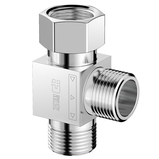 Haili all-copper four-point three-way faucet one in two out 4 washing dishwasher water pipe angle valve three-way joint water distributor 28T