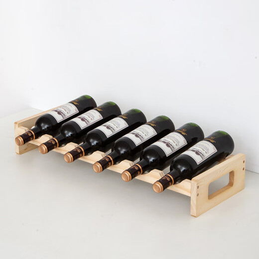 Tanbeiman red wine display rack solid wood red wine rack home creative wine rack wine bottle rack red wine display rack storage wine cabinet decorative ornaments one layer of log color 2 bottles