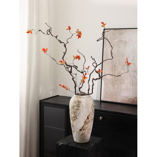 Dragon jujube branches branches Zen wabi-sabi air-dried flowers vase flower arrangement living room hotel model room decoration ornaments maple leaf dragon jujube branch 1 long branch 1 short branch random shape