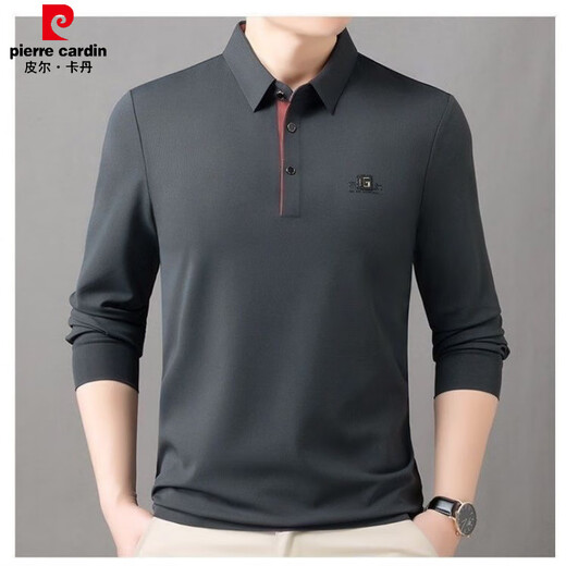 Pier Cardin Brand Autumn New Men's Long Lapel Lapel Lapel Camiseta suelta Polo de mediana edad de mediana edad Camiseta de Paul Paul 9918 Negro-Flagot L 170 Sugerencia 110-130Jin [Jin es igual a 0,5 kg]