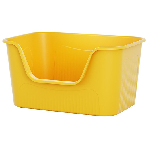 JD Logistics Cat litter box semi-enclosed anti-splash extra large cat toilet household cat litter box cat litter box yellow (free black shovel) PP 53*36*23*cm