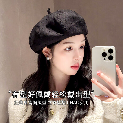 Hat beret for women with large head circumference, fashionable and western-style painter's hat, clouds, retro face, small and versatile, Korean style octagonal hat, gray, high-looking, cute, hearty, fashionable, Korean style, British style pumpkin hat, one size fits all (recommended head circumference 54-58cm)