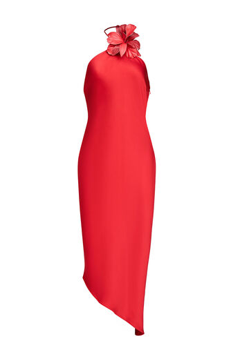 Halston Women's Joellen Broken Satin Dress Pinocchio 8