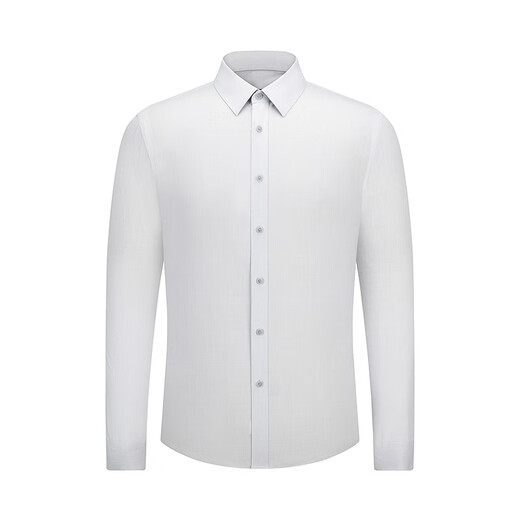 Youngor 2025 new shirt men's wool blended soft, skin-friendly, wrinkle-resistant, warm and comfortable, gray small plaid 42