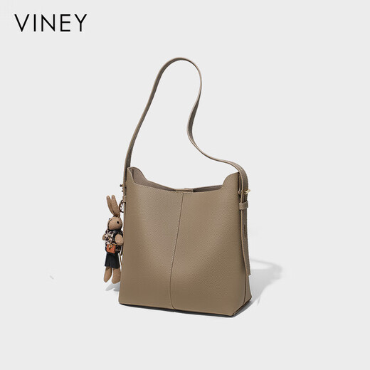 Viney cowhide bag women's bag large capacity bucket bag light luxury crossbody one-shoulder birthday gift high-end gift for girlfriend and wife