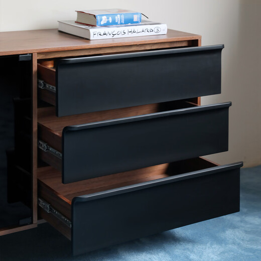 NORHOR Nordic expression/medieval retro style/New/Mann glass black walnut sideboard/drawer storage cabinet in stock 150 43 79cm