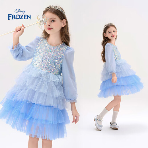 Disney Love Elsa Girls Autumn Clothes Princess Skirts Dresses Girls New Dresses Spring Girls 2026 New Children's Clothes