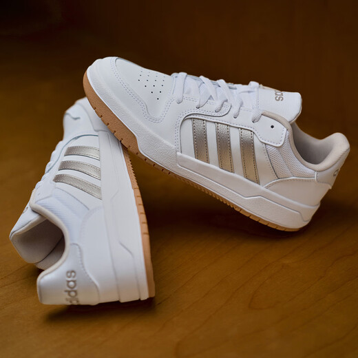 Adidas ENTRAP American campus style low-top sports sneakers boyish retro basketball shoes Adidas white/gold 38