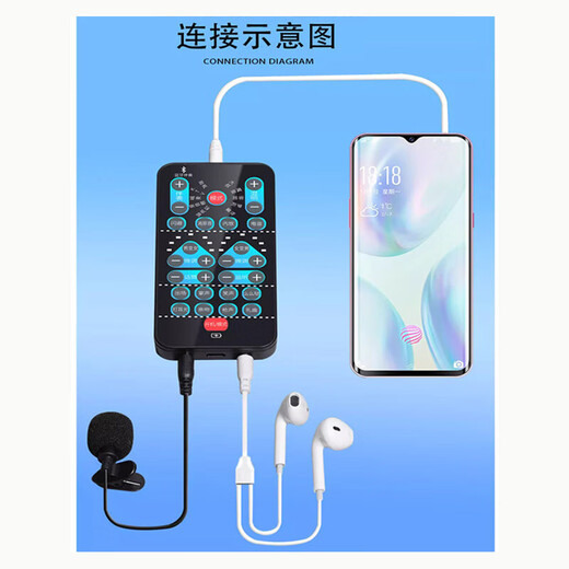 Weici mobile phone special voice changer male to female voice female to male voice karaoke phone game voice recording computer live broadcast voice changer 3.5mm to type-c microphone + earphones portable, long battery life