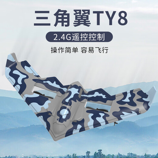 TYRC remote control aircraft model aircraft drone fighter foam glider fixed wing anti-fall toy boy birthday gift 30 minutes battery life B2 bomber camouflage blue light version dual batteries + accessory pack