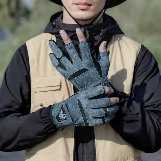 Fishing Source Lure Gloves Three Finger Lure Gloves Fishing Gloves Sun Protection Gloves Fishing Gloves Stab Resistant Waterproof Gloves Lure Unbounded Lure Gloves Leaking Three Fingers - Gray L Anti-cut and Anti-slip