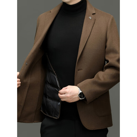 AX autumn and winter thickened wool suit jacket men's Chi Armania business casual woolen single suit jacket black M 170 90-120Jin Jin equals 0.5 kg