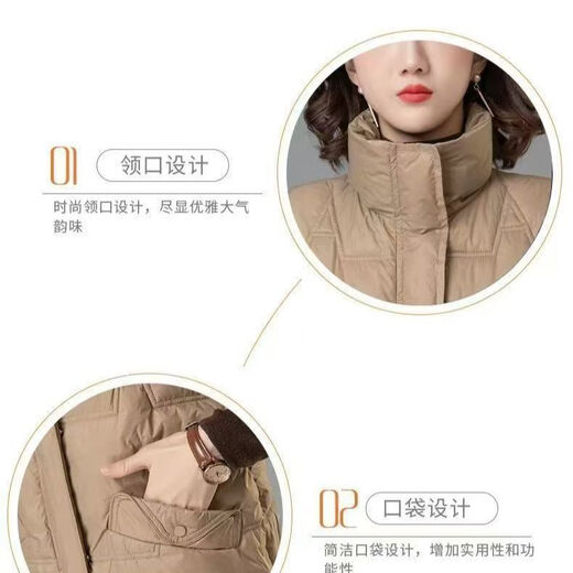 Hengyuanxiang 2025 Winter Down Cotton Korean Style Stand Collar Vest New Mom Fashion Loose Warm Thickened Outer Jacket Khaki XL
