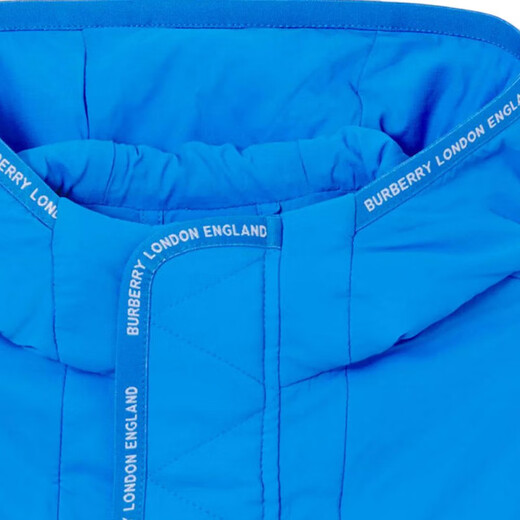 Burberry (BURBERRY) vest solid color logo strap hooded cotton vest blue children's model blue one size 10Y