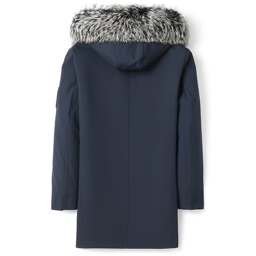 BABOCHEN's new fur-integrated men's Haining Pagoda mid-length winter coat with removable lining mink fur coat, navy blue (rabbit fur lining/sleeves with cotton) L Recommended weight 100Jin Jin is equal to 0.5kg -125Jin Jin is equal to 0.5kg