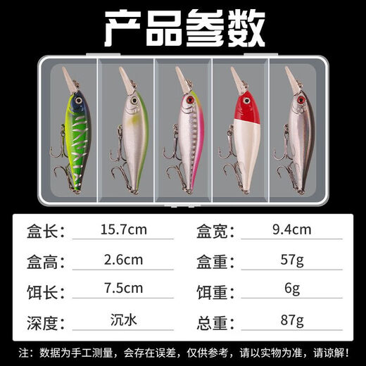Submersible Minollua Bait White Strip Freshwater Simulated Bait Boxed Fishing Gear Fishing Supplies 2