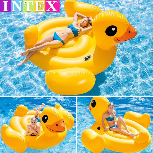 INTEX thickened children's water inflatable mount goddess floating bed toy unicorn mount animal shaped swimming ring water spray battle spaceship mount blue