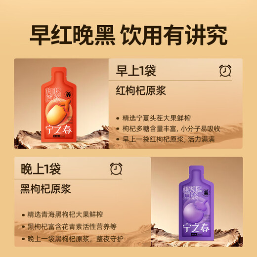 Ningzhichun red and black wolfberry puree 2.7L + mulberry puree 2.7L New Year's gift box, freshly squeezed, no additives, gift box for elders