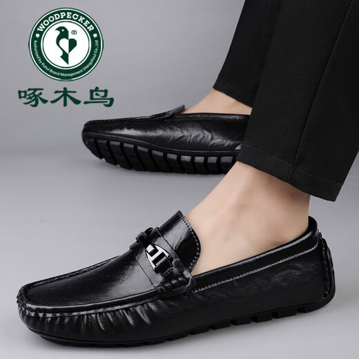 Zapatos para hombres de carpintero 2025 nuevos zapatos de frijoles de cuero genuinos suaves calzado de conducción transpirable resistente al desgaste de cuero casual 9921 38