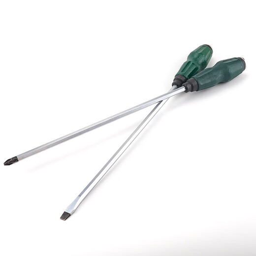 Bingyu BJ-179 Knock-through screwdriver rubber-coated screwdriver, extended slotted magnetic screwdriver 8*300mm 2 pieces