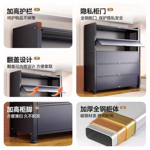 Wangdepai steel balcony cabinet sun protection storage cabinet living room sundries outdoor integrated wall storage living room kitchen storage cabinet two doors length 90 width 35 height 78cm (high strength)