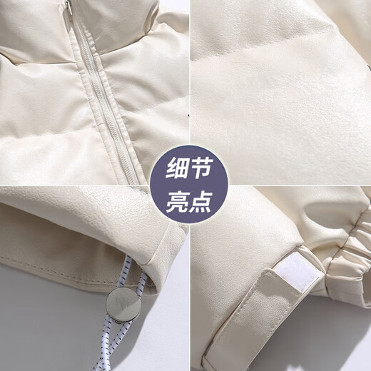 WASSUP UOSNE official trendy brand down jacket for men and women in winter American style no-wash PU leather 90 duck down pie jacket pilot jacket for men 9205 ink black - no-wash PU leather (90% duck down) M (recommended 120-145Jin Jin equals 0.5kg)