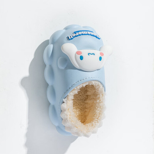 Decorated Wen Plush Cartoon Cotton Slippers for Women Winter Indoor Home Non-slip Rabbit Hair Cotton Slippers Jade Gui Cute Big-eared Dog Purple-Culomi 13.5 150mm