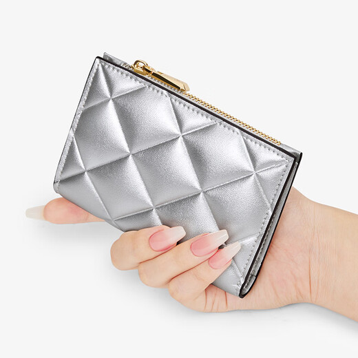 WILLIAMPOLO Emperor Paul Wallet Women's 2025 New Wallet Card Bag All-in-one Women's Simple Small Bag Coin Purse Glacier Silver