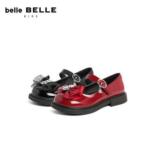 Belle Princess Style Comfortable Leather Shoes Girls 24 Spring New Mall Same Style Mary Jane Shoes A5119A84 Burgundy 30