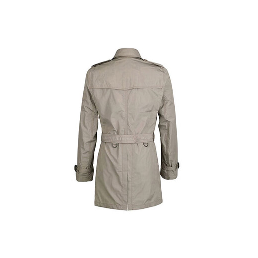 BURBERRY solid color double-breasted lapel long-sleeved mid-length windbreaker for men, light brown M