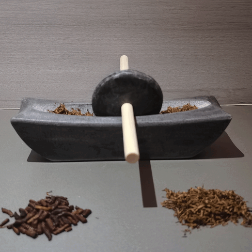 Ancient grinder stone tea grinder Song Dynasty grinder medicine mortar grinder old-fashioned tea powder grinding matcha natural Chinese medicine 20 cm lychee noodles