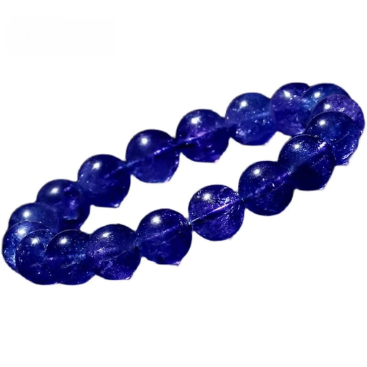 Beimixing Natural Tanzanite Bracelet Women's Collection Ocean Heart Tanzanite Purple Sapphire Crystal Bracelet Palace Grade Tanzanite 8mm Bracelet