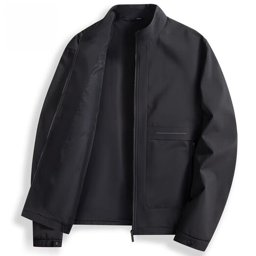 UOSO men's jacket casual business 2025 autumn and winter new style young and middle-aged loose stand-up collar work jacket men gray 5XL 190 (suitable for 160-180Jin Jin equals 0.5 kg)