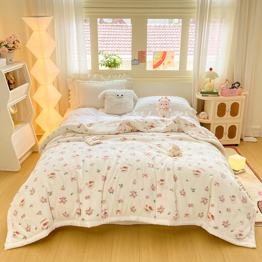 Red Dragonfly (RED DRAGONFLY) Raschel blanket winter thickened plus velvet single towel quilt flannel blanket office nap blanket Manta bear skin-friendly and warm machine washable 150*200cm about 5Jin Jin equals 0.5kg