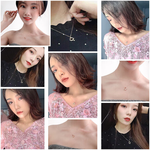 Weiyang quality 18K gold necklace for women AU750 heart-shaped color gold diamond pendant single pendant love rose gold 18K heart-shaped chain diamond Lao Fengxiang quality
