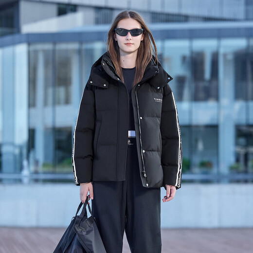 Tambor down jacket winter men and women couples short removable hood outdoor sports jacket 550308D black 165