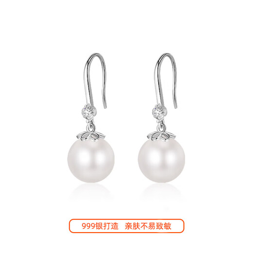 Qi Xiaomi s999 sterling silver tassel pearl earrings for women 2025 new style earrings, light luxury temperament, high-end earrings, fashionable earrings, a pair of tassel pearl earrings, 999 pure silver