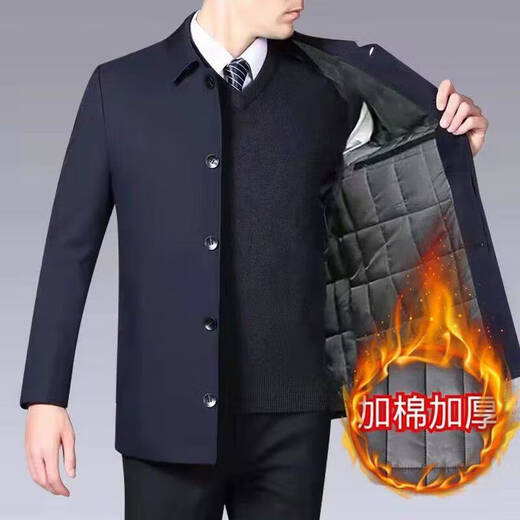 Warm and handsome 2025 popular high-end lightweight business casual suit executive jacket MH navy blue button style 3XL recommended 150Jin Jin is equal to 0.5kg -165Jin Jin is equal to 0.5kg