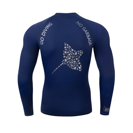 Diving star couple wetsuit long-sleeved split outdoor men and women sunscreen jellyfish snorkeling drifting surfing quick-drying swimsuit men's dark blue S
