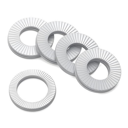 Jinggong double stack self-locking anti-loosening washer 304 stainless steel/Dacromet double-sided toothed locking washer DIN25201 M16 Dacromet (5 pairs)