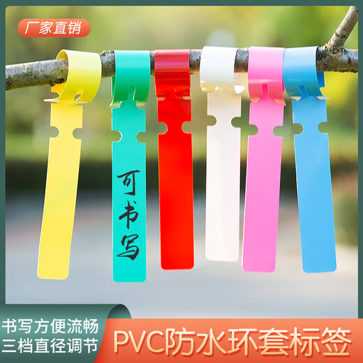 PVC ring label sapling succulent label flower gardening label plant label buckle sign gardening supplies red 1000 sheets