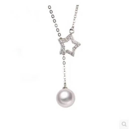 Shijanu s925 silver shell pearl pendant clavicle chain female Korean temperament fashion rose gold choker choker necklace rose gold necklace